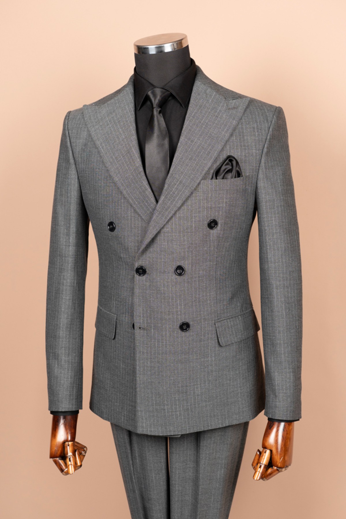 Kemik Düğme Kruvaze Takım Elbise